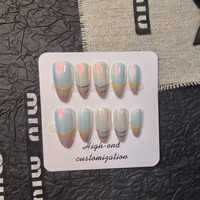 JOYPET-Ongles artificiels faits à la main, design personnalisé, à motif floral, couverture complète, ongles longs à presser pour femmes