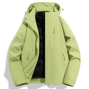 เสื้อแจ็คเก็ตกันลมแบบยูนิเซ็กซ์พร้อมซับในสำหรับฤดูหนาว ชุดทำงานกลางแจ้ง สีพื้นตัดกัน สีดำขาว - Product Image 4