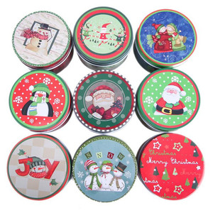 Amazon Hot Sale Stocking Christmas Iron Cookie Jar Sugar Storage Box Metal Small Candy Box For Christmas Gift Decoration