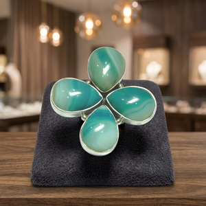 Bague en argent sterling 925 massif avec croix en malachite véritable, faite à la main, sertie clos, forme poire, haute qualité - Product Image 3