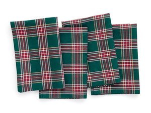 Handcrafted Pure Linen Dinner <strong>Napkins</strong> Green <strong>Tartan</strong> Plaid Washable Cloth <strong>Napkins</strong> for Everyday Dining - Product Image 5