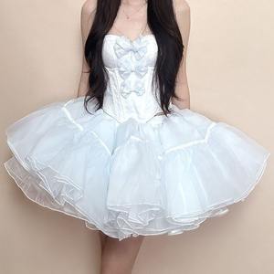 Пышная повседневная юбка в стиле Лолиты с рюшами, летающая юбка с юбкой-юбкой из 100% полиэстера 45 см - Product Image 4