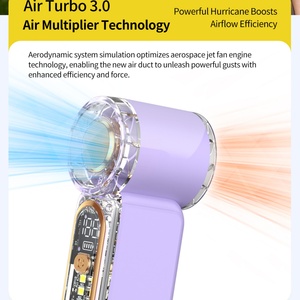 Ventilateur de refroidissement portable numérique MiNi avec écran, 100 vitesses, moteur sans balais haute vitesse pour les activités estivales en extérieur et les voyages - Product Image 5
