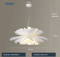 Lustre en forme de pétale de style crème nordique, luminaire de plafond pour protéger les yeux, pour salon, chambre à coucher, salle à manger, décoration de la maison