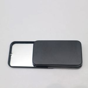 Caja Metálica Deslizante Rectangular Personalizada con Tapa de Plástico en Relieve Dorado y Colorido para Empaque de Tarjetas - Product Image 1