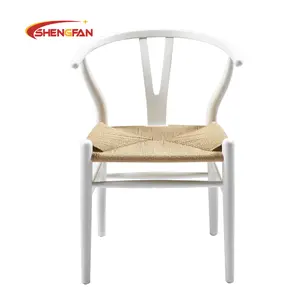 Wholesale Factory Hot Selling Dinning Chairs Sturdy And Durable Wooden Chair Cafe Restaurant Furniture White Color