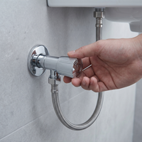 Robinet d'arrêt manuel en acier inoxydable 304, filetage mâle 1/2 pouce, chromé, étanche, pour chauffe-eau de salle de bain, OEM/ODM, garantie 5 ans