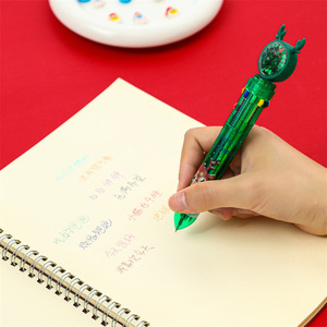 Stylo à bille à 10 couleurs avec bouton poussoir et paillettes de Noël, prix de Noël créatif, petit cadeau pour enfants et étudiants. - Product Image 3