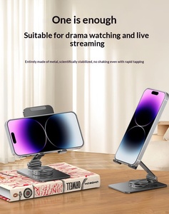 Support de téléphone portable pliable et rotatif à 360° <span class=keywords><strong>en</strong></span> métal, avec support robuste, compatible pour les cours <span class=keywords><strong>en</strong></span> <span class=keywords><strong>ligne</strong></span> et les appels vidéo - Product Image 4