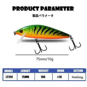 <span class=keywords><strong>Leurre</strong></span> de pêche NM 3d Eyes pour <span class=keywords><strong>truite</strong></span>, type minnow, coulant, 10g, 7cm - Product Image 2