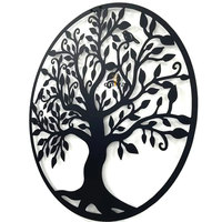 Oniya 24in 32in 36in 39in Métal Arbre de Vie Tenture Murale Art Décoration de Jardin Noir Vintage pour Intérieur Extérieur Cour