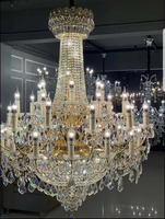 Plafonnier De Luxe Suspendus Lumières pour Hôtel Villa De Mariage Décoration Grande Suspension De Luxe Bougie Lustre En Cristal