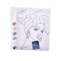 20 X25cm Mini Diy Gemälde nach Zahlen Kit Porträt African Woman Pattern Gerahmte handgemachte Farbe nach Zahlen für Anfänger