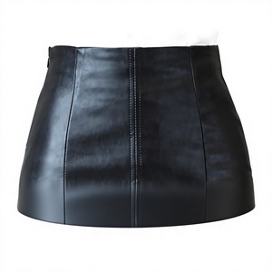 Falda lápiz de cuero PU de alta calidad para mujer, falda midi con abertura de cintura alta, para otoño e invierno, ropa de oficina, faldas negras y marrones al por mayor - Product Image 3