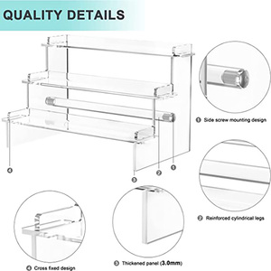 Espositori <span class=keywords><strong>in</strong></span> Acrilico, Organizzatore per Profumi da 9,5'', Espositore Trasparente Assemblabile a Più Livelli per Bicchierini da Shot, Scaffali a Gradini per Scrivania - Product Image 6