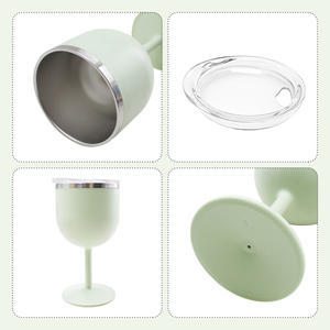 Gobelets à vin en plastique populaires en gros, verres à vin personnalisés en plastique, tasses isothermes de 4 oz avec intérieur en acier inoxydable - Product Image 4