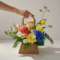 Sac d'arrangement de boîte à fleurs étanche automne en couleur boîtes à roses pour emballage de bouquet manipulation d'impression de stratification mate en relief