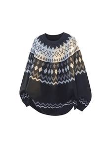 Suéter Jacquard Fair Isle para <span class=keywords><strong>Hombre</strong></span>, Suave, para Otoño e Invierno, Estilo Retro, Holgado y Moderno - Product Image 2