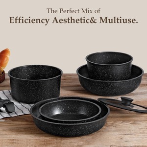 Maifan Stone Cookware Set Non-Stick Frying Pan <b>Soup</b> <b>Pot</b> With Lid Oven Safe Household Kitchen Cooking Set - Product Image 2