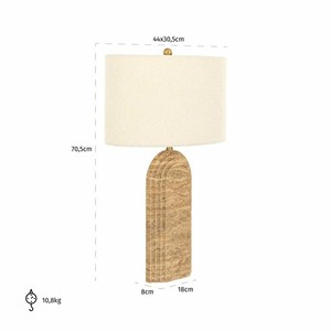 Lampe de table en travertin jaune naturel style Wabi Sabi pour la maison, le salon, la chambre, le bureau, éclairage LED avec base E26 - Product Image 2