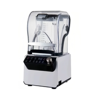 Blender Es Kedap Suara untuk Bar & Kafe, Cangkir PC Kekuatan Tinggi 2L, 30 Kecepatan Dapat Diatur, Penggerak Gigi Logam Presisi