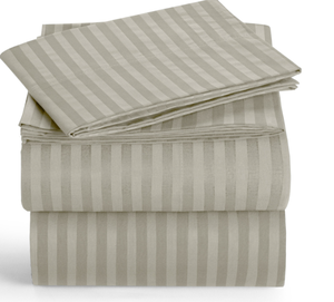 Juego de Ropa de Cama de Lujo para Hotel, Juego de Sábanas de Microfibra Cepillada con Rayas en Relieve, Sábanas Sólidas con Rayas, Gran Venta - Product Image 1