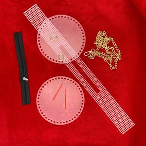 Hojas <span class=keywords><strong>de</strong></span> lona <span class=keywords><strong>de</strong></span> malla <span class=keywords><strong>de</strong></span> plástico para tejer, malla tejida para manualidades, accesorios para bolsos, suministros para hacer bolsos, herramienta para recortar bolsas Hok DIY - Product Image 5