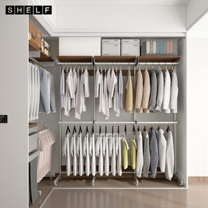 Armadio/Guardaroba Moderno Minimalista Autoportante in Acciaio con 2 Ripiani - Struttura Aperta, Ecologica e Durevole per Camera da Letto (DIY) |   1,6 m/5 piedi - Product Image 4