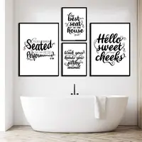नए बाथरूम शौचालय अंग्रेजी शब्दों बोली संकेत आधुनिक सजावटी पेंटिंग Frameless दीवार पेंटिंग कोर