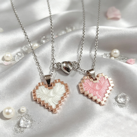 Colliers magnétiques romantiques pour couples, cadeau de la Saint-Valentin, collier pour meilleures amies, collier en forme de cœur, ensemble de bijoux
