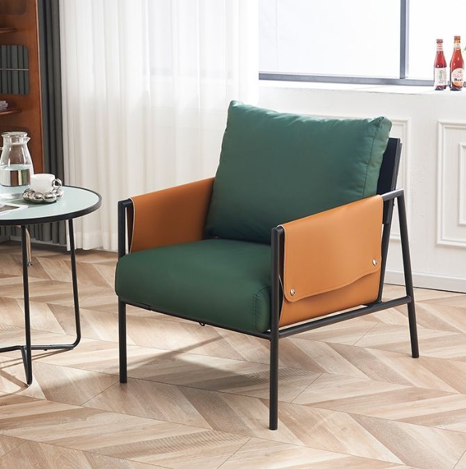 OE HOME Retro Minimalist Iron Art Lounge Chair Stylish Comfort