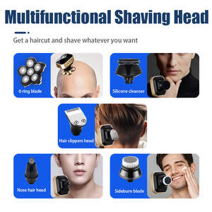 For 6D <b>Head</b> Shaver for Bald Men LED Display 5 1 Detachable Electric <b>Razor</b> IPX6 Waterproof Wet/Dry Rechargeable Household - Product Image 3