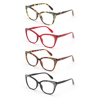 Lunettes de lecture pour femmes en gros, plage complète de dioptries de +1,00 à +4,00, charnière à ressort flexible, matériau PC, lentille anti-reflet