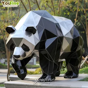 Statue de panda décorative en fibre de verre