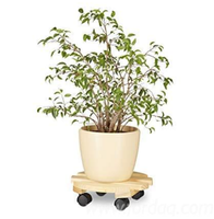 Chariot de rangement en bois pour pots de fleurs avec quatre roues et frein, chariot de courses durable, garantie de 3 ans