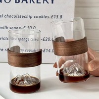 Vente en gros de tasses à eau en verre borosilicate de haute qualité avec vue sur la montagne, pour le café