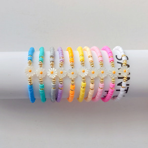 Pulsera De margarita gioielli <span class=keywords><strong>da</strong></span> donna bohémien colorato morbido ceramica braccialetto margherita personalizzato in rilievo morbido ceramica <span class=keywords><strong>reggiseno</strong></span> girasole - Product Image 2