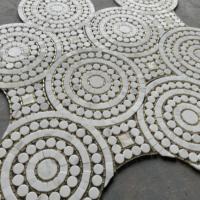Mosaïque de marbre ronde, motif de mosaïque de galets de marbre naturel pour carrelage de sol, mosaïque ronde de penny pour intérieur