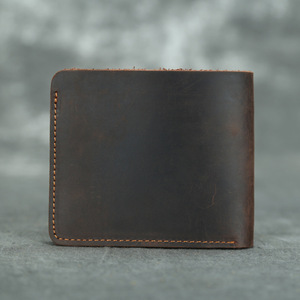 <span class=keywords><strong>Portafoglio</strong></span> Classico Minimalista Vintage in Vera Pelle di Vacchetta Crazy Horse, Corto Orizzontale e <span class=keywords><strong>Verticale</strong></span>, <span class=keywords><strong>Piccolo</strong></span> Portamonete Unisex - Product Image 4