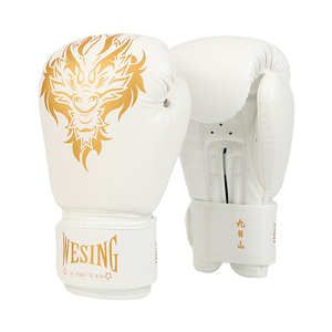 Wesing Dragon Custom Logo <span class=keywords><strong>12</strong></span> <span class=keywords><strong>OZ</strong></span> <span class=keywords><strong>Guantes</strong></span> de boxeo blancos de cuero PU profesional - Product Image 5
