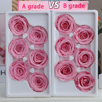 Yunnan Caijun Usine Préservé Tête De Rose Réel 5-6CM Fleurs Séchées B Grade Rose Bourgeon pour L'arrangement De Fleurs De Noël