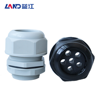 IP68 CE ROHS M/PG/G Fileté Six Trous Nylon Étanche Basse Tension Terre Marque MG-A-H6 Noir/Gris Presse-étoupe Tuyau Universel