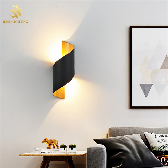Postmodern Creative Spiral Design Background Wall Art Decor Wall Lamp Nordic Modern Minimalist Bedroom Bedside Wall Lamp