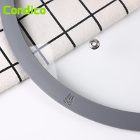 Couvre-plats universels multi-tailles pour casseroles et poêles, couvercles en verre trempé avec bord en silicone, remplacement pour poêles à frire
