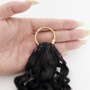 Indian Crochet Hair 100% Human Hair Invisible <b>String</b> Pre Looped Crochet Burmese Curly Crochet Hair Extensions - Product Image 3