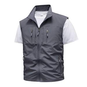 2025 वसंत नए पुरुषों के स्टैंड अप कॉलर कैजुअल मल्टी पॉकेट फिशिंग बनियान - Product Image 1