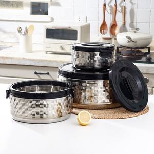 ชุดอุ่นอาหารแบบหม้อไฟ 2 ชั้น ฉนวนกันความร้อนอย่างดี ผลิตจากสแตนเลสคุณภาพพรีเมียม ชุด 3 ชิ้น ขนาด 2 ลิตร/4 ลิตร/8 ลิตร สำหรับใช้ในบ้าน - Product Image 4