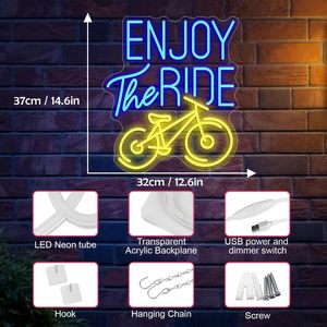 Enjoy The Ride Letreros Neon LED indoor hanging ambient light shop <b>sign</b> wall decoration light entrance indicator light 5V 12V - Product Image 4