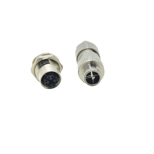Connecteur industriel 10Gb LAN 8 broches M12 <span class=keywords><strong>X</strong></span> Code Connecteur rond en métal monté sur câble Type DIN pour applications électriques - Product Image 4