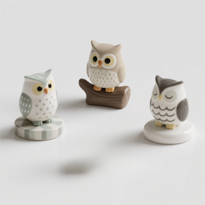 Presse-papier en céramique en forme de hibou. Sculpture décorative et lestée, design personnalisé peint à la main en 3D, pour <span class=keywords><strong>bureau</strong></span> et <span class=keywords><strong>bureau</strong></span>. - Product Image 1